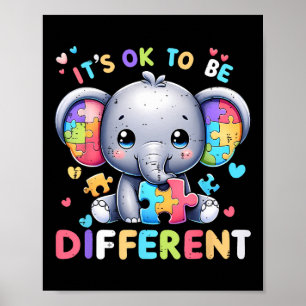 Poster Sensibilisation sur l'autisme Eléphante Mignonne I