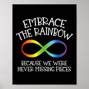 Poster Sensibilisation sur l'autisme Embrassez Le Rainbow