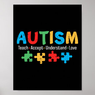 Poster Sensibilisation sur l'autisme Enseignant Puzzle Ap