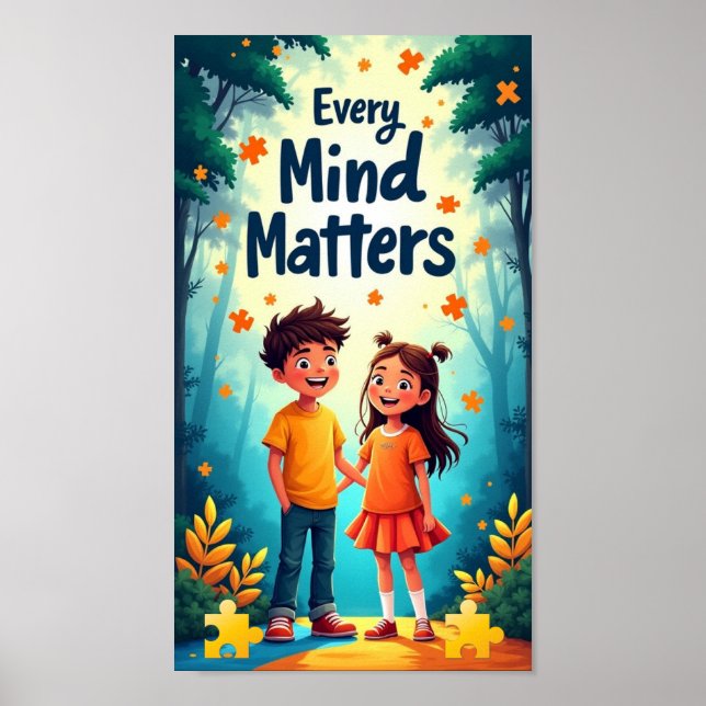 Poster sensibilisation sur l'autisme Kindness (Devant)