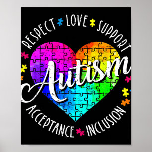 Poster Sensibilisation sur l'autisme Respect du coeur Amo