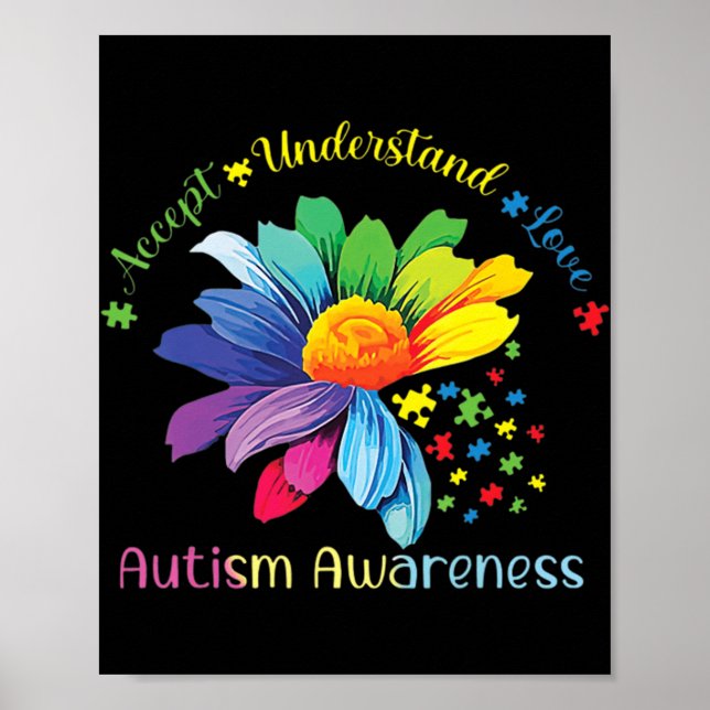 Poster Sensibilisation sur l'autisme Sunflower Accepter C (Devant)