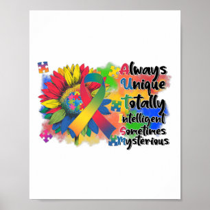 Poster Sensibilisation sur l'autisme Sunflower Shirt Auti