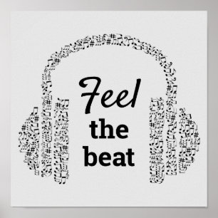 Poster Sentez le rythme de la musique DJ citation moderne
