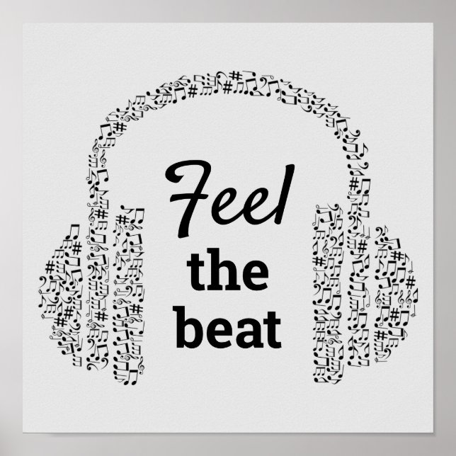 Poster Sentez le rythme DJ musique citation moderne (Devant)