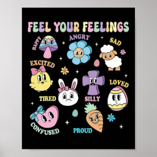 Poster Sentez vos sentiments Santé mentale Esthétique Pâq