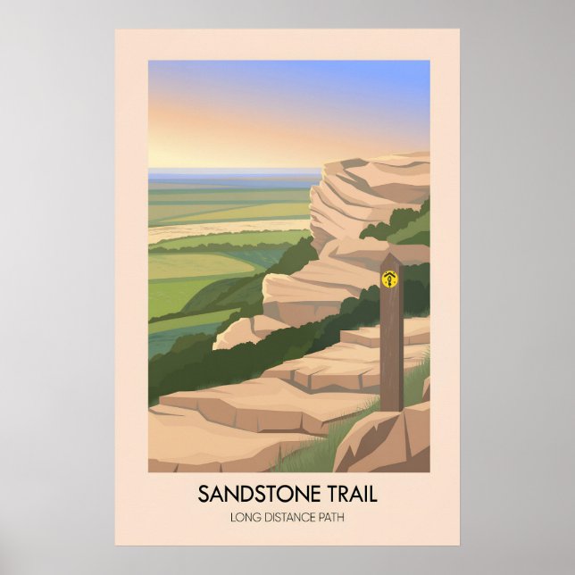 Poster Sentier de grès Randonnée sur longue distance Voya (Devant)