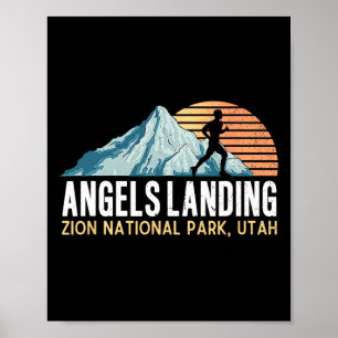 Poster Sentier de randonnée Angels Landing Vintage Zion N