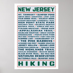 Poster Sentiers de randonnée de New Jersey