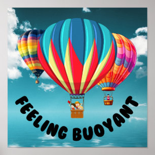 Poster Sentiment de flottabilité - Essayer le ballonnemen