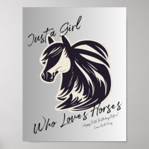 Poster Sentiment personnalisé Juste une fille qui aime le