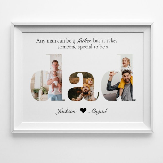 Poster Sentimental Papa Photo Collage, Cadeau Unique Pour (Créateur téléchargé)