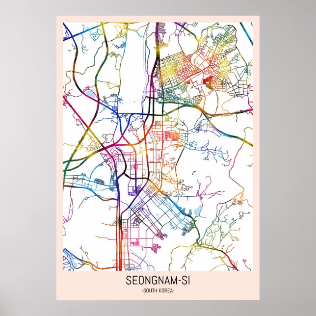 Poster  Seongnam-si South Korea City Map (Devant)