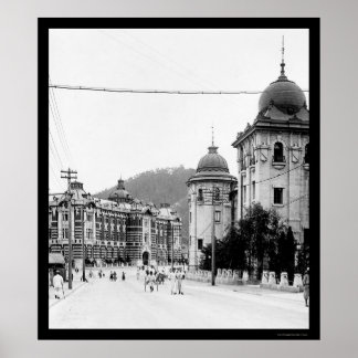 Poster Séoul, Corée Street Scene 1912