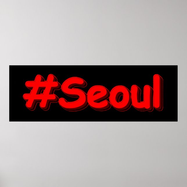 Poster "#Séoul" Joli Design. Acheter maintenant (Devant)