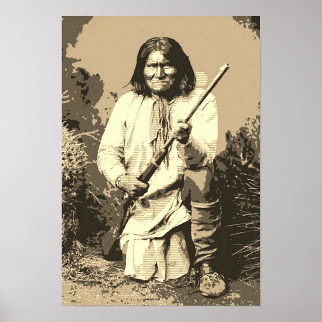 Poster Sepia Chef Geronimo Pop Art (Devant)