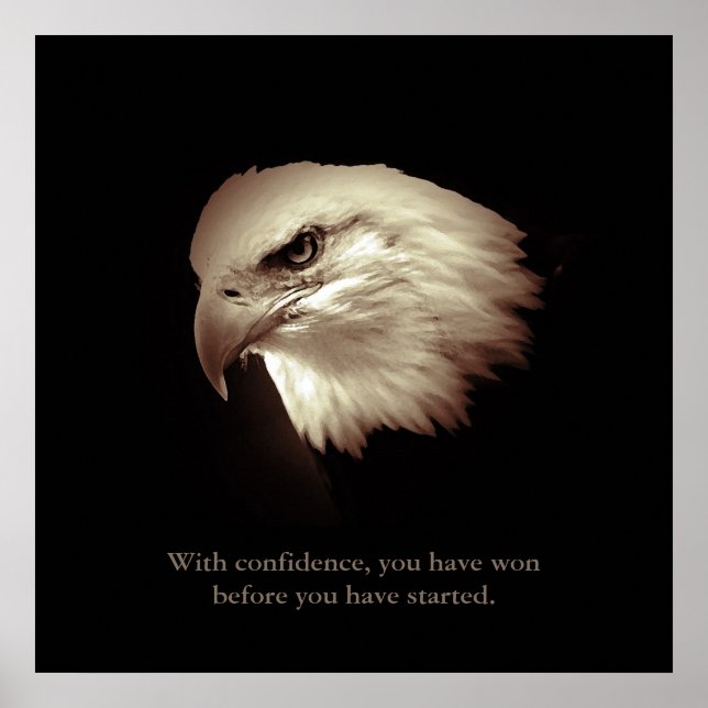 Poster Sepia Color Confiance Qote Eagle Eyes (Devant)