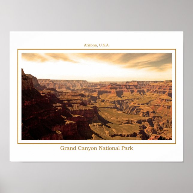 Poster Sepia du Grand Canyon (Devant)