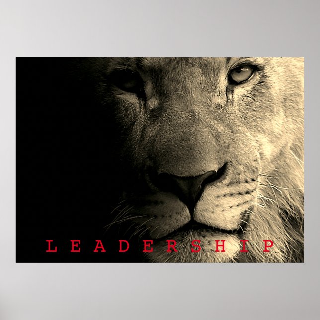 Poster Sepia Motivation Leadership Roi Lion (Devant)