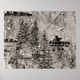 Poster Sépia ton imprimé, Au-dessus des arbres
