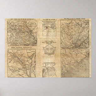 Poster Sept cartes de New York Herald