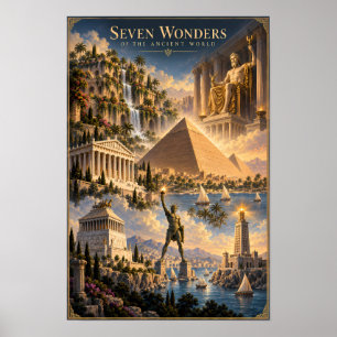 Poster Sept Merveilles du Monde Historique de l'Art