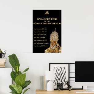 Poster Sept papes syriens de l'Église catholique romaine
