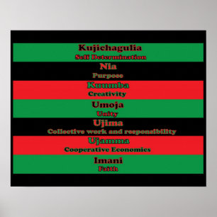 Poster Sept principes de Kwanzaa (horizontal)