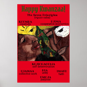 Poster SEPT PRINCIPES DE L'affiche KWANZAA