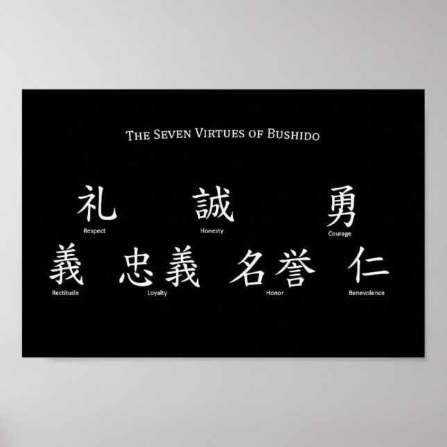 Poster Sept vertus de Bushido (Devant)