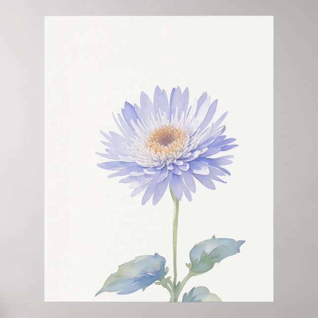Poster Septembre Aster Birth Flower (Devant)