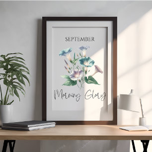 Poster Septembre Mois de naissance Matin Gloire florale