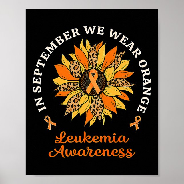 Poster Septembre Nous Portons Orange Sunflower Leukemia A (Devant)