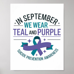 Poster Septembre turquoise Et Violet Prévention du suicid