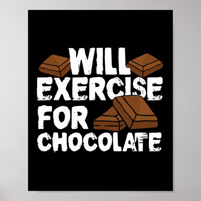 Poster Sera Exercice Pour Chocolat Funny Gym Exercice (Devant)