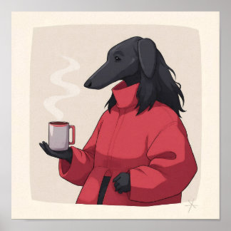 Poster Serene Fluffy Pet Portrait - Modern Decor.