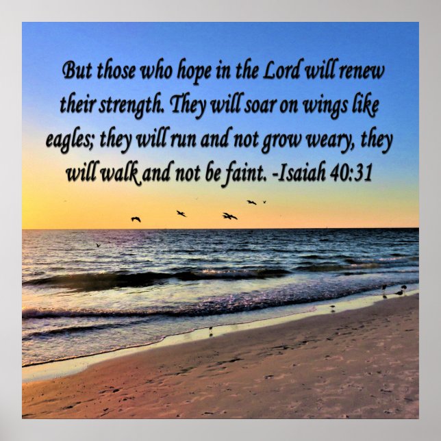 POSTER SERENE ISAIAH 40:31 CONCEPTION DE SCRIPTURE (Devant)