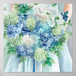 Poster Serene Seafoam, Bridal Cascading Bouquet 1,