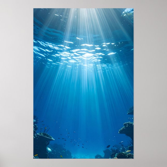 Poster Serene Sunlit Coral Reef (Devant)