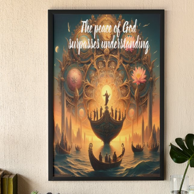 Poster Serene Voyage : Débarquement en bateau sur l'eau (Créateur téléchargé)