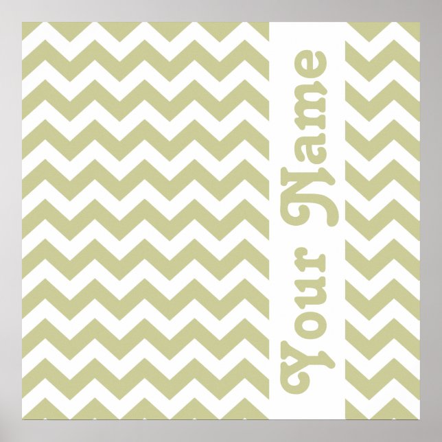 Poster Serengeti Safari Chevron avec texte personnalisé (Devant)