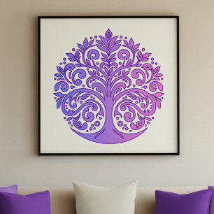 Poster Sérénité Arbre de Vie Mandala - Tons apaisants