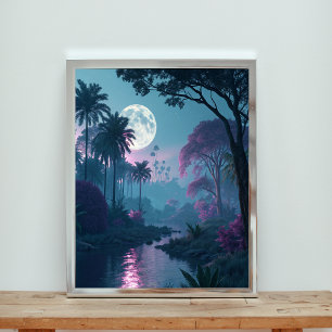 Poster Sérénité au Clair de Lune : Un Paysage de Rêve de