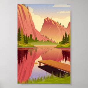 Poster Sérénité au coucher du soleil