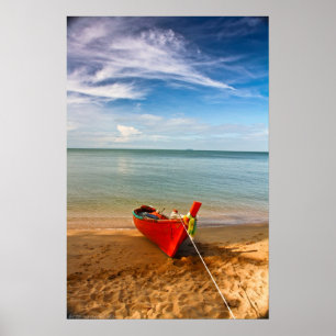 Poster "Sérénité - copie de photographie de peu de bateau