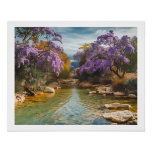 Poster Sérénité d'automne avec Fleurs violettes Canvas Ar