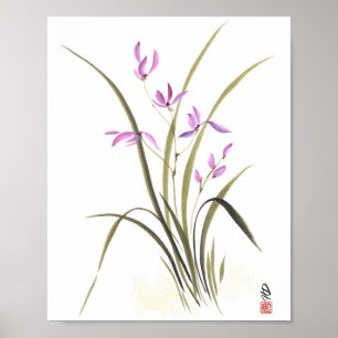 Poster Serenité de l'orchidée lavande