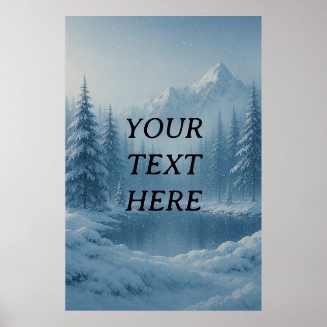 Poster Sérénité des chutes de neige personnalisées - Mont (Devant)
