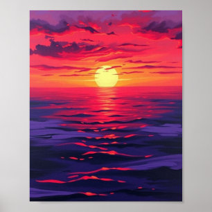 Poster "Sérénité du Crépuscule Rouge" - Pai Numérique Ori