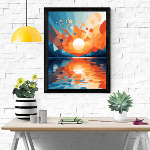 Poster Sérénité géométrique des couchers de soleil